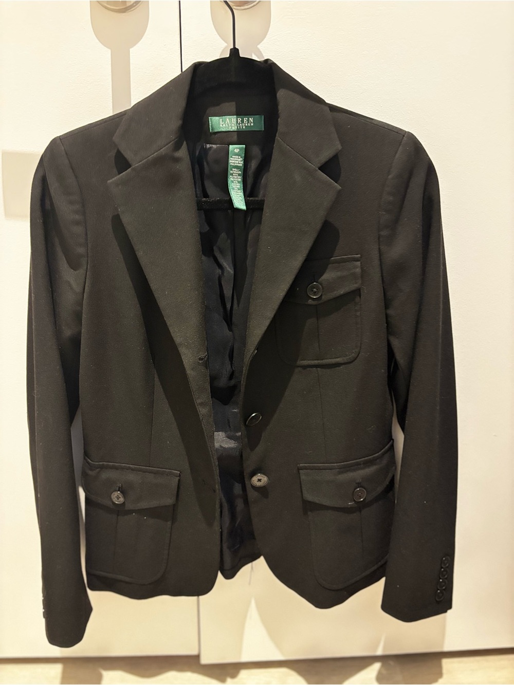 Lauren Ralph Lauren Black Petite Jacket with Green Label Tag